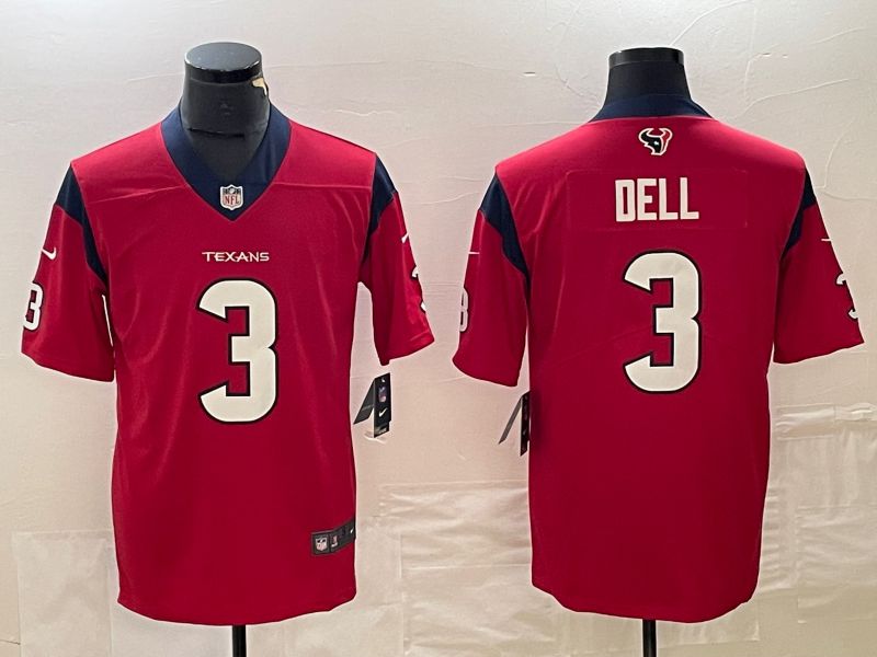 Men Houston Texans #3 Dell Red 2023 Nike Vapor Limited NFL Jersey style 1->youth nfl jersey->Youth Jersey
